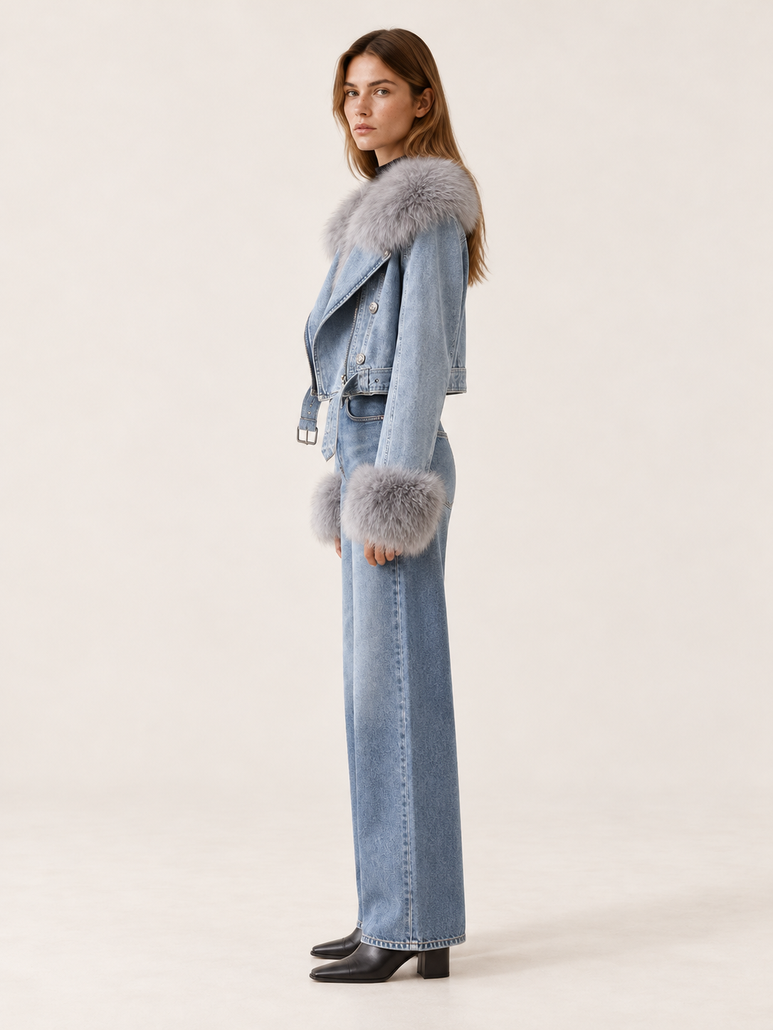 Avelora | Women's Cropped Denim Jacket Fall