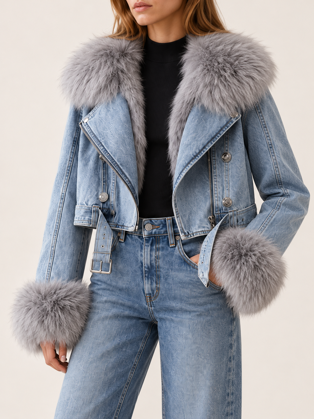 Avelora | Women's Cropped Denim Jacket Fall