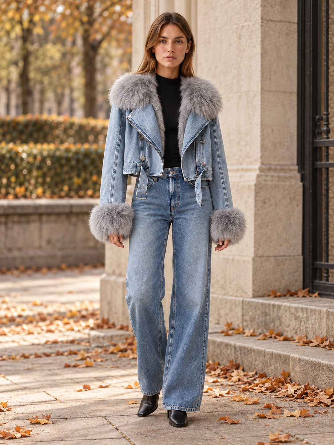 Avelora | Women's Cropped Denim Jacket Fall