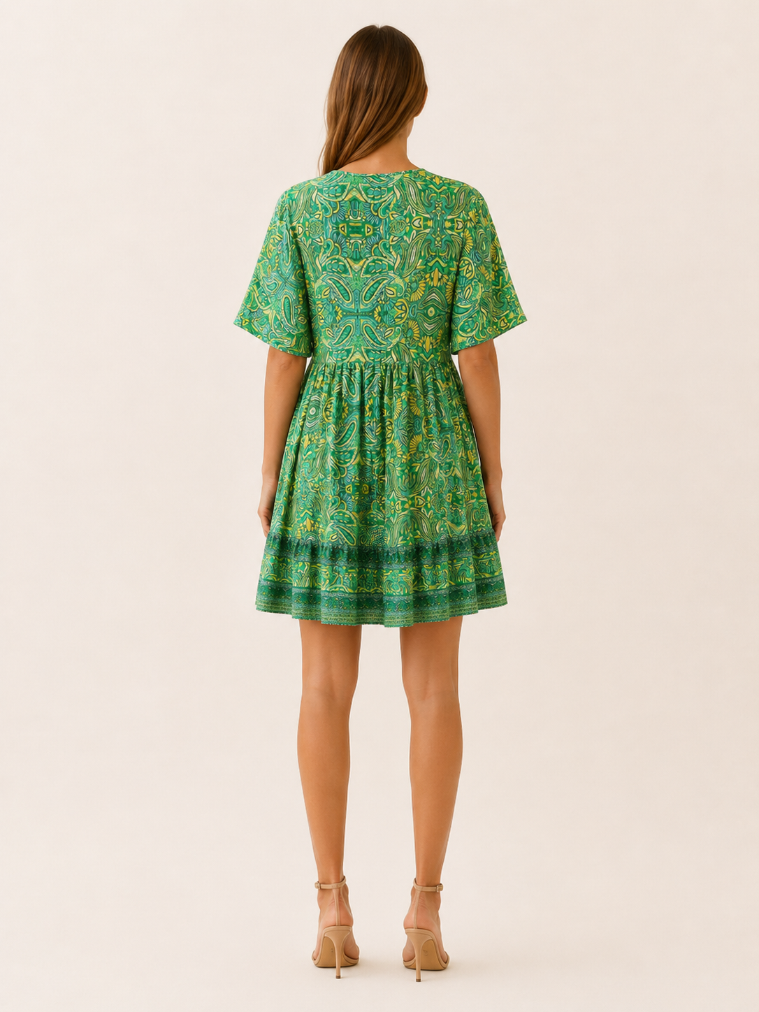 Avonlea | Boho Mini Dress with Paisley Print Summer Dress