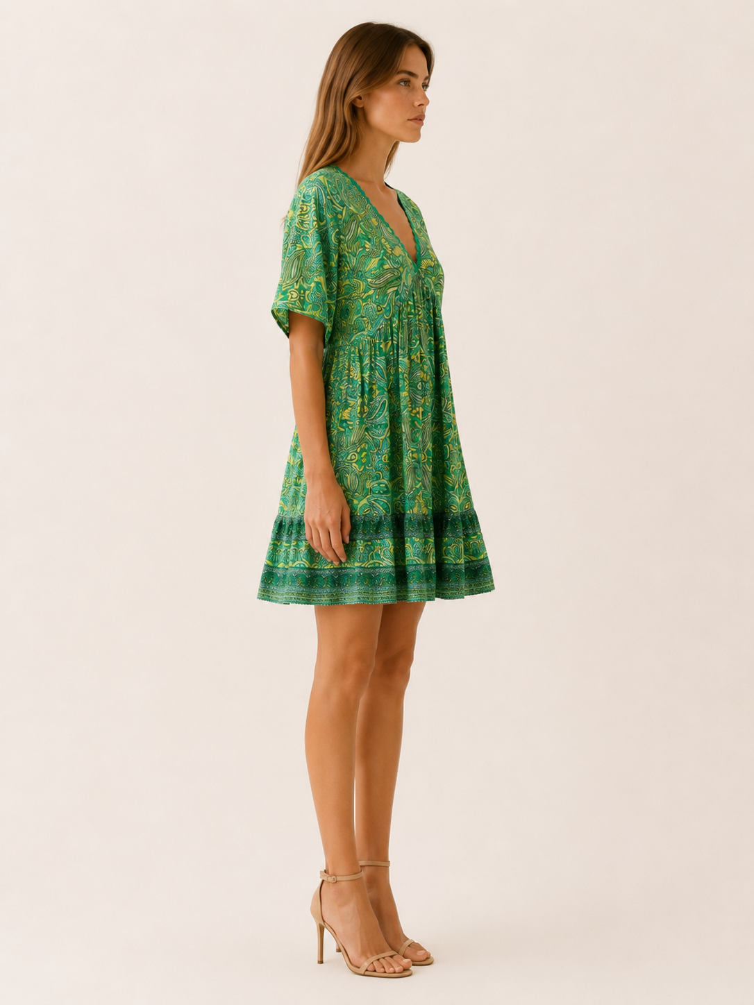Avonlea | Boho Mini Dress with Paisley Print Summer Dress