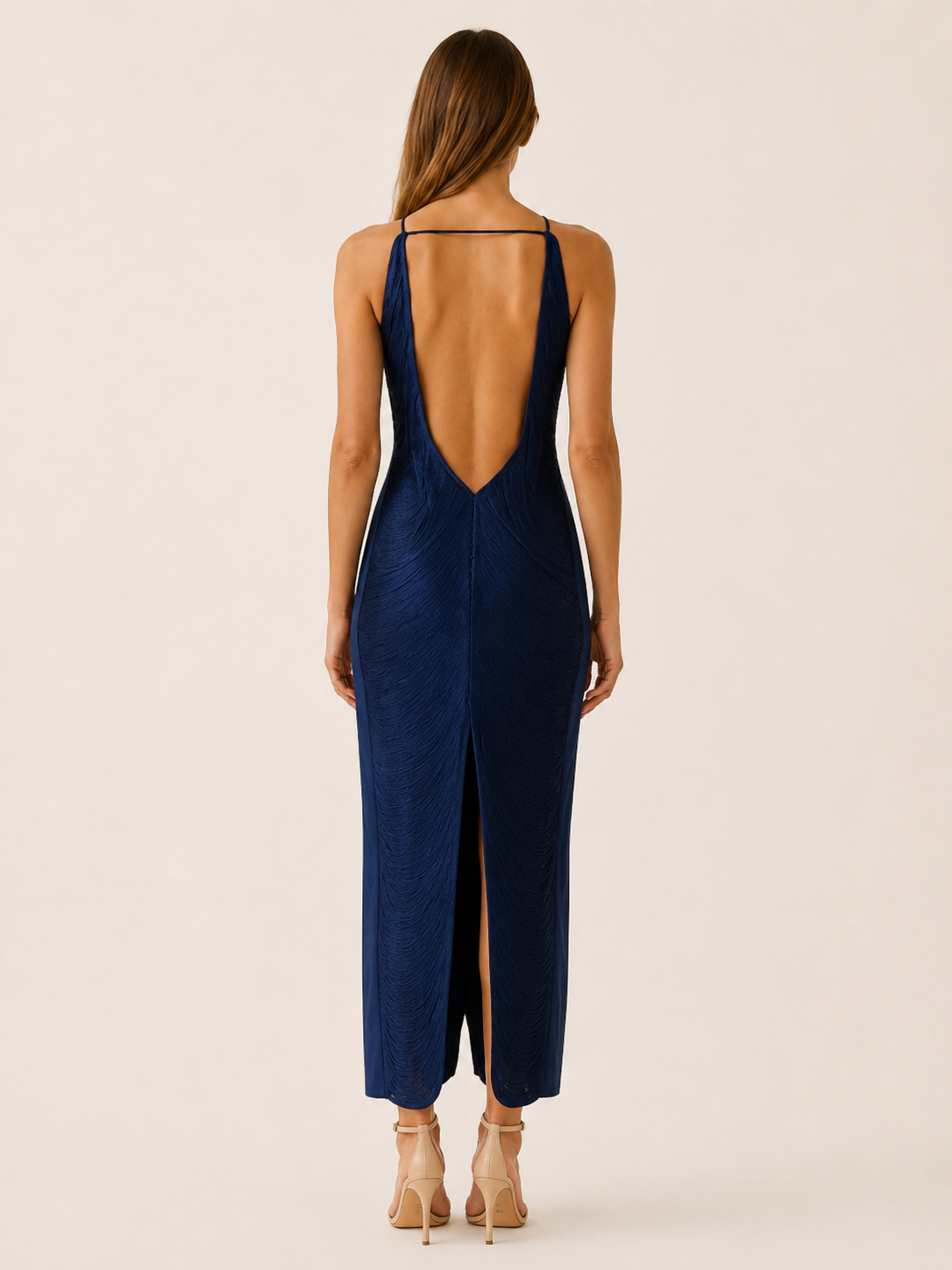 Bellamy | Fringe Maxi Dress with Halter Neck Evening Dress