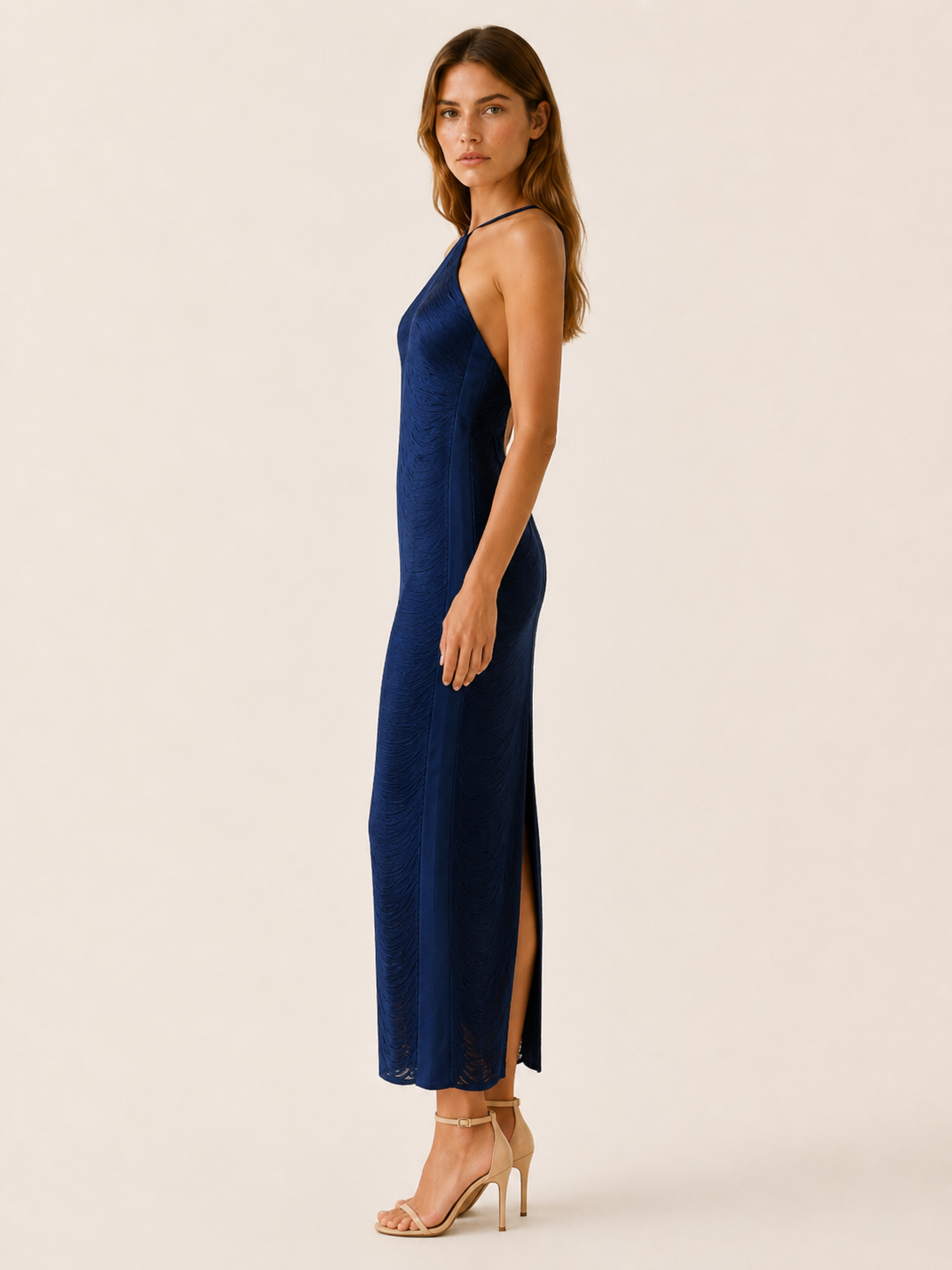 Bellamy | Fringe Maxi Dress with Halter Neck Evening Dress