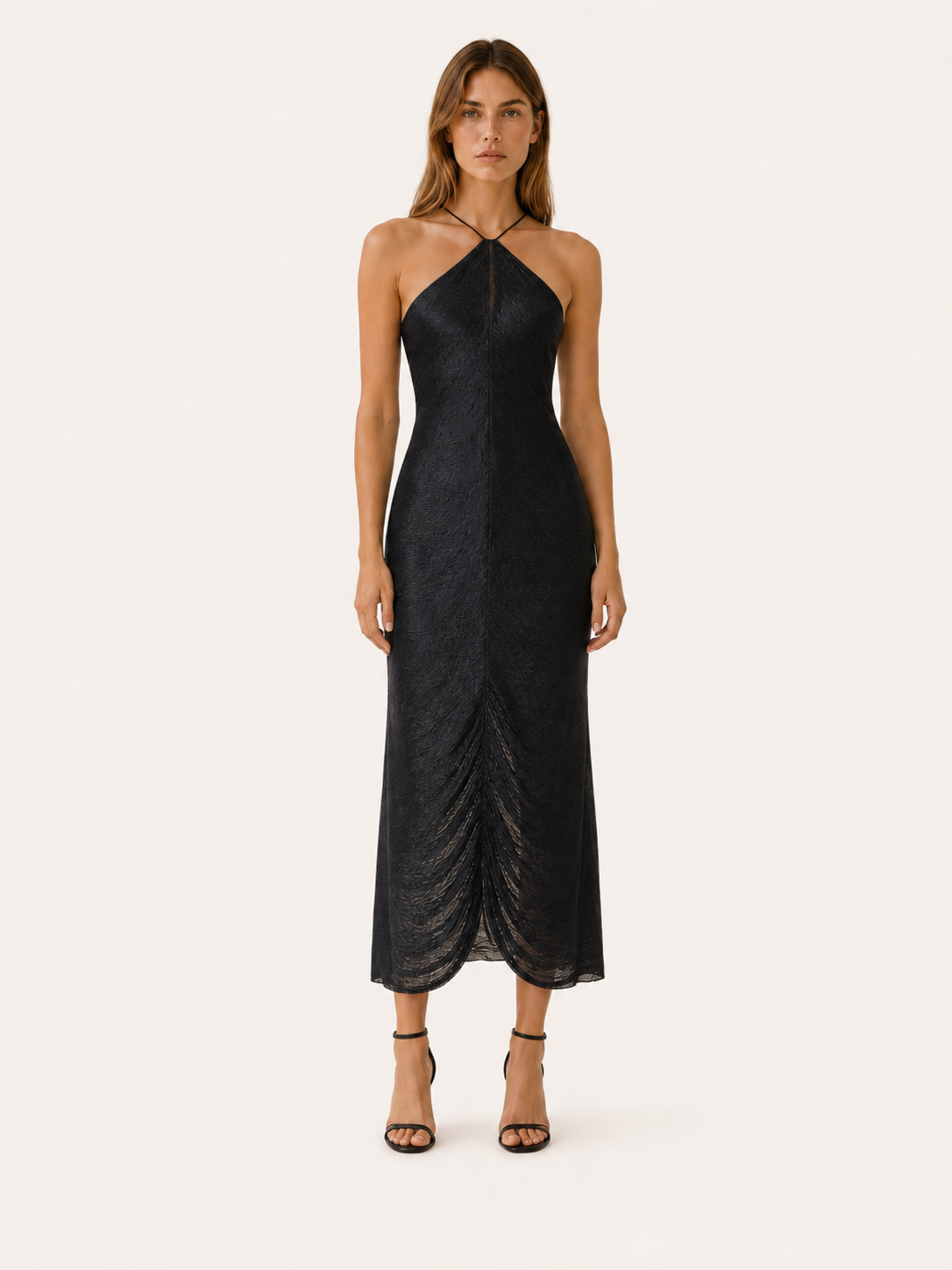 Bellamy | Fringe Maxi Dress with Halter Neck Evening Dress