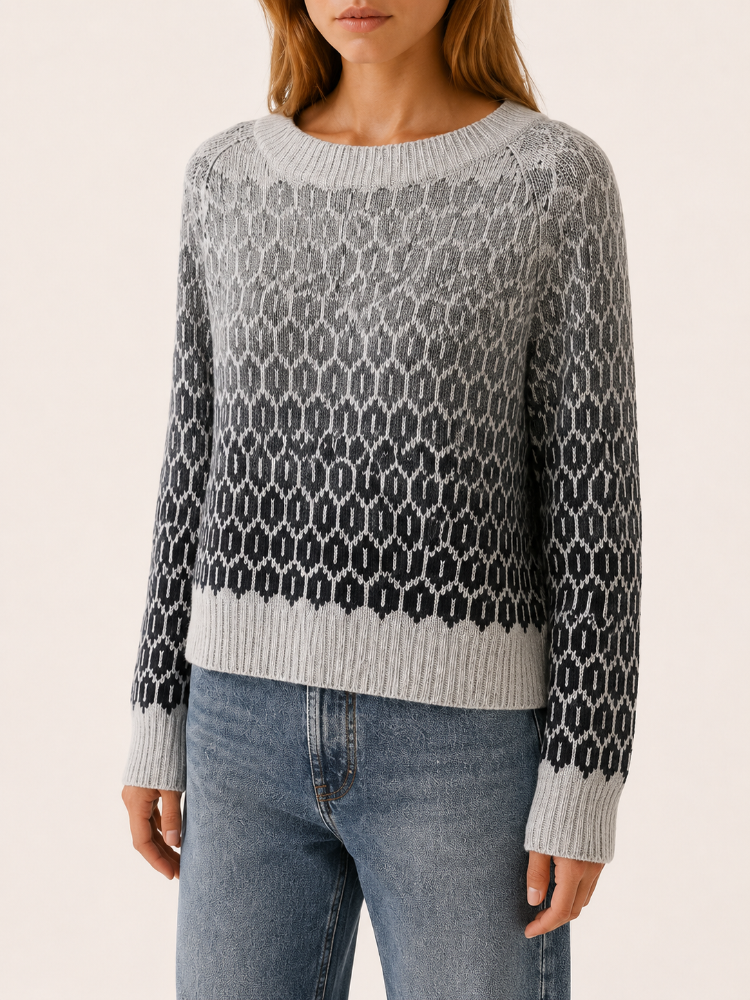 Bravienne | Fair Isle Jumper with Gradient Pattern and Relaxed Fit