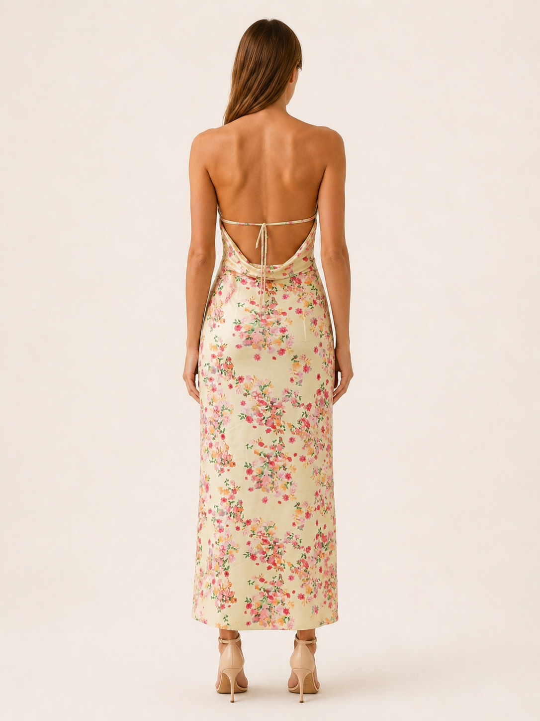 Brenley | Floral Maxi Dress with Strapless Neckline Summer Dress