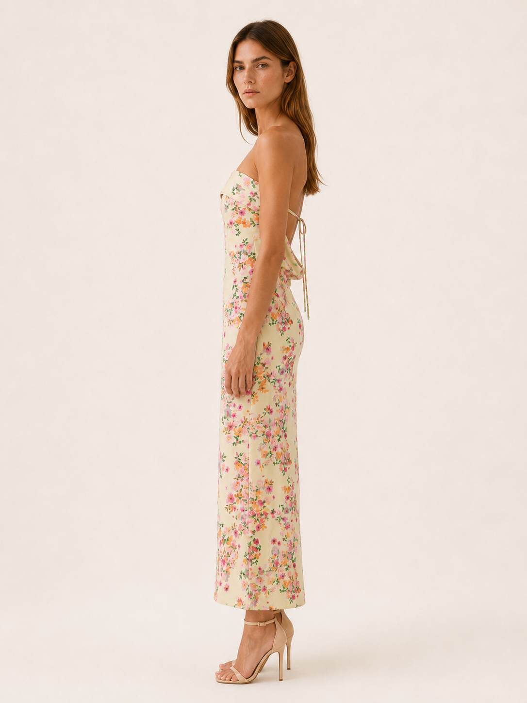 Brenley | Floral Maxi Dress with Strapless Neckline Summer Dress