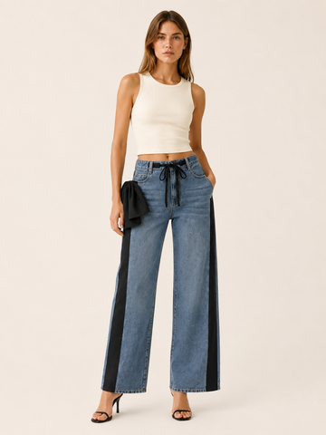 Brigitte | Wide-Leg Jeans with Bow Tie Detail