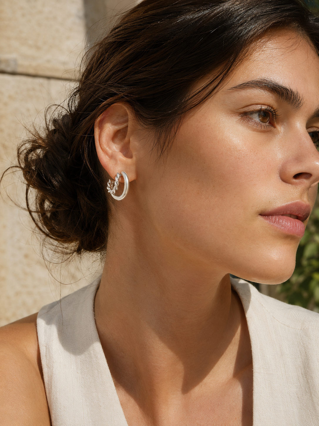 Briony | Braided Hoop Earrings with Polished Finish