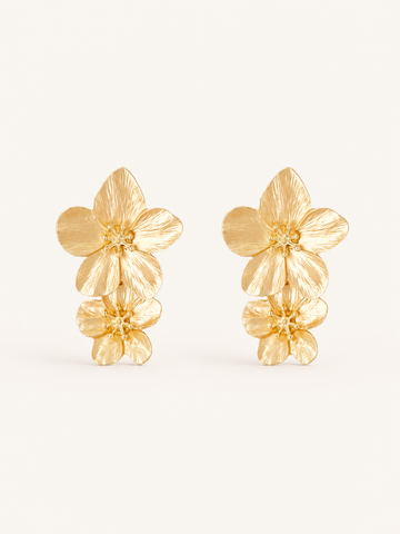 Brynn | Flower Drop Earrings with Textured Petals