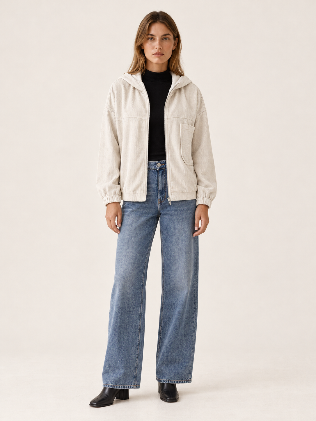 Carmen | Women's Hooded Corduroy Jacket Fall