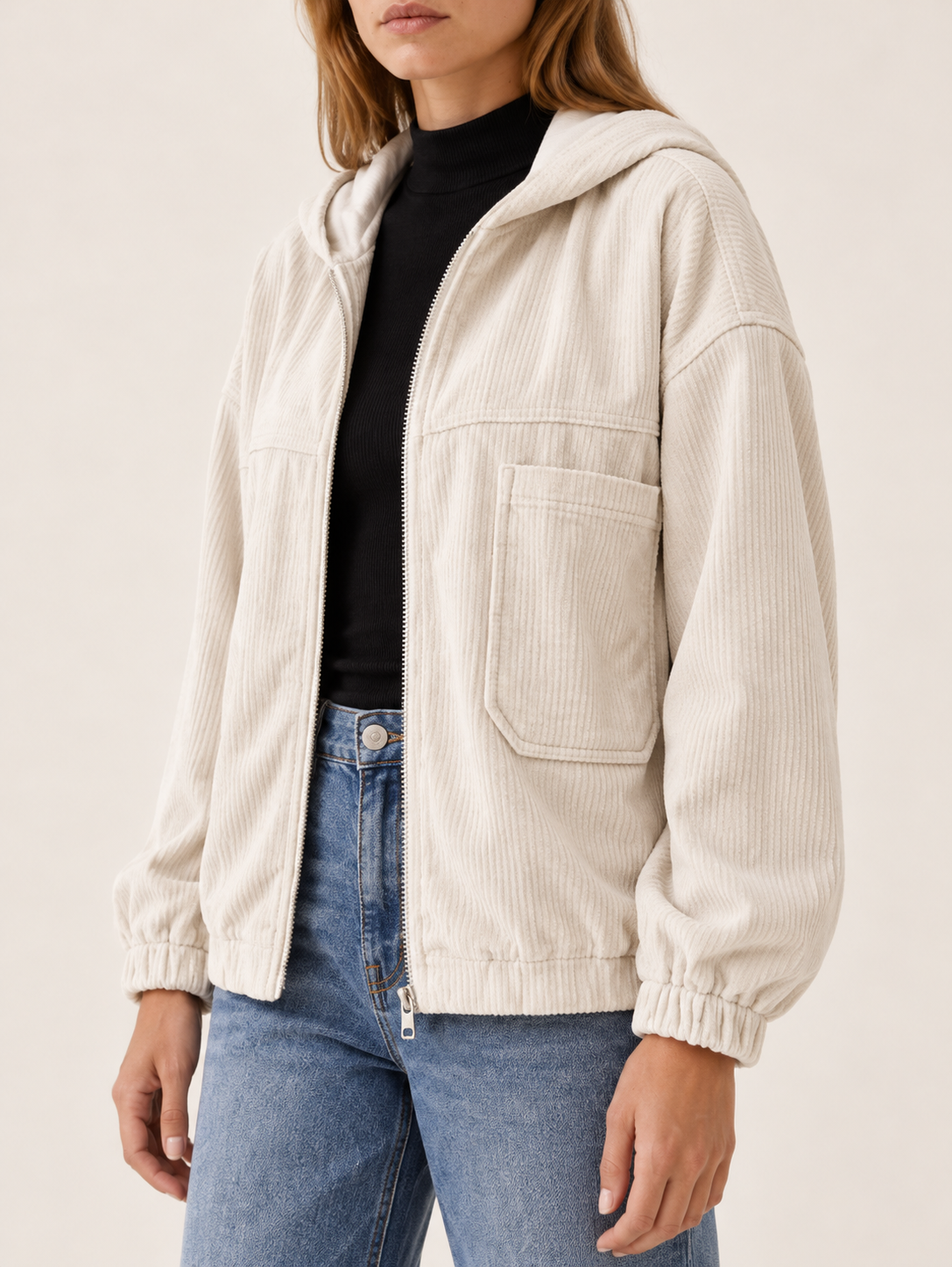 Carmen | Women's Hooded Corduroy Jacket Fall