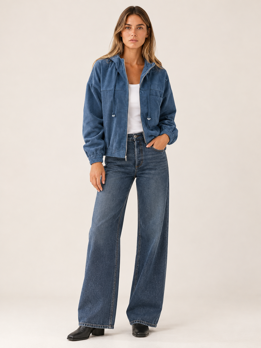 Carmen | Women's Hooded Corduroy Jacket Fall