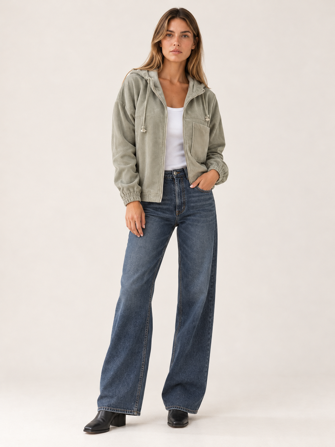 Carmen | Women's Hooded Corduroy Jacket Fall