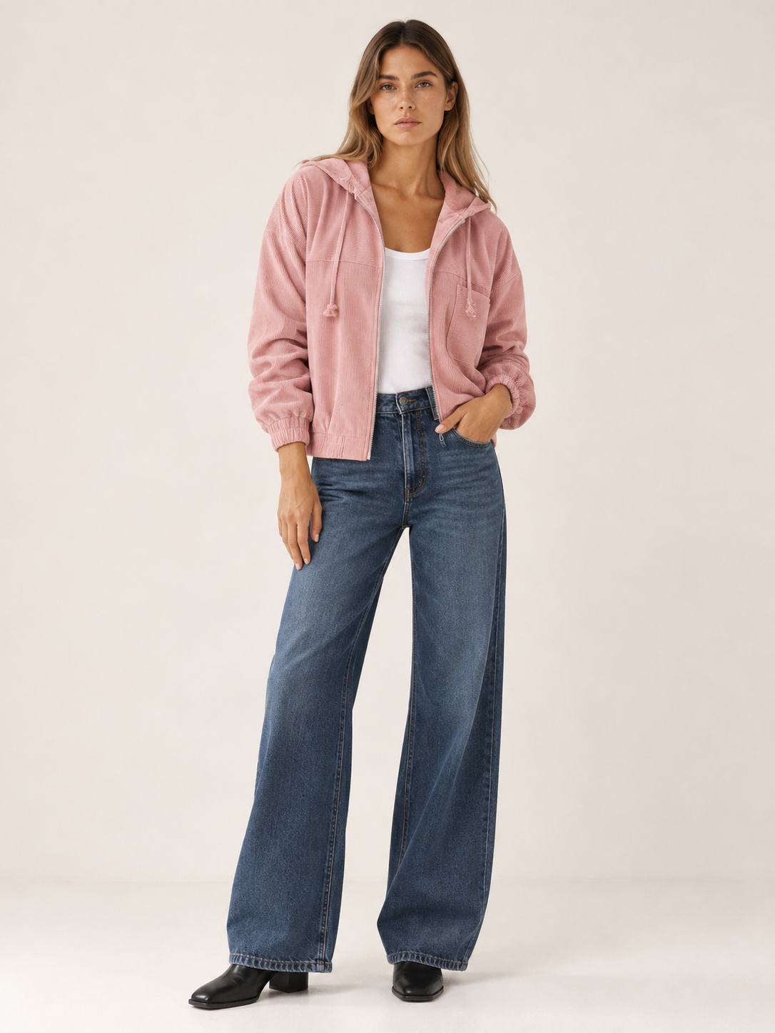 Carmen | Women's Hooded Corduroy Jacket Fall