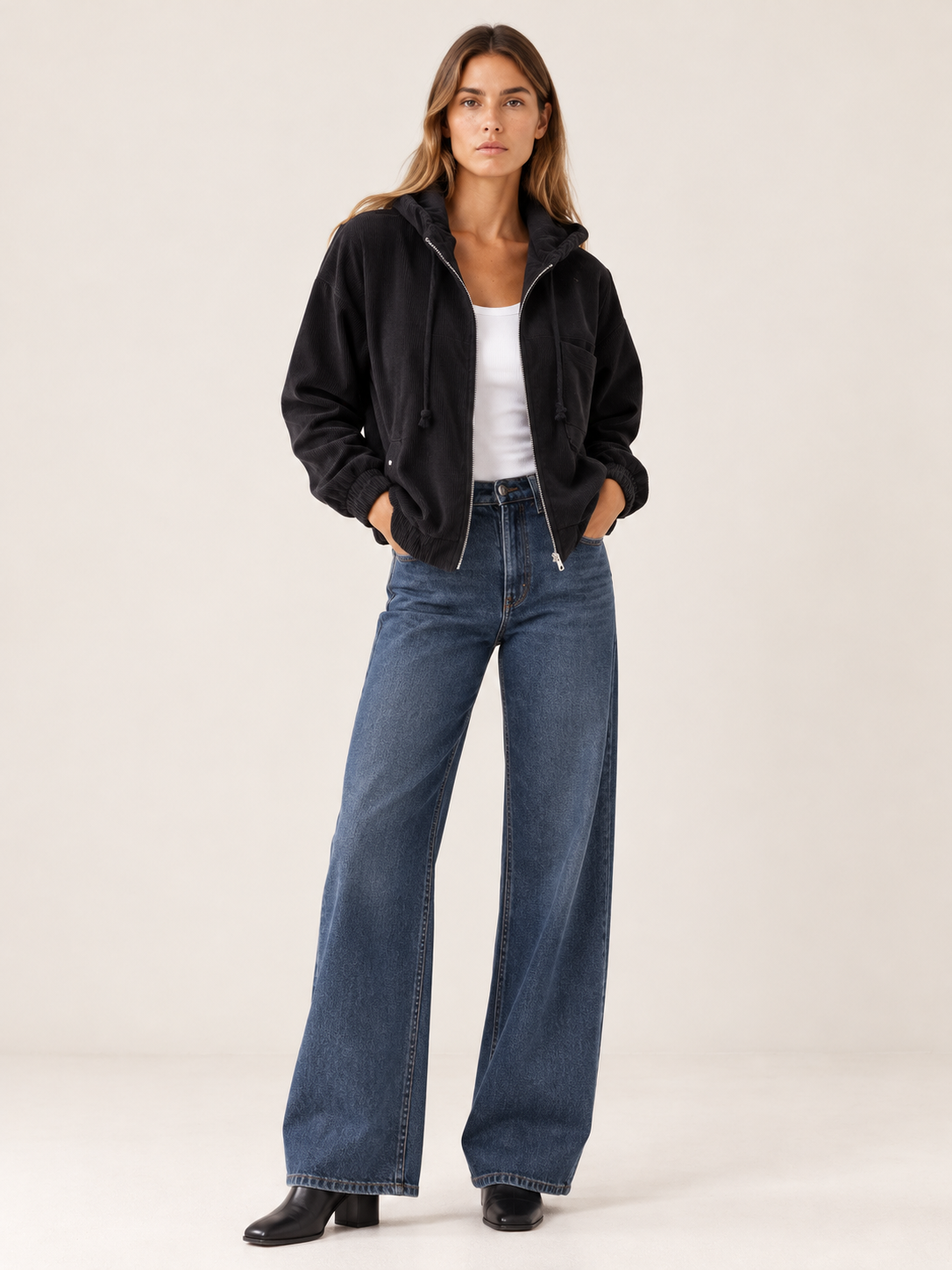 Carmen | Women's Hooded Corduroy Jacket Fall