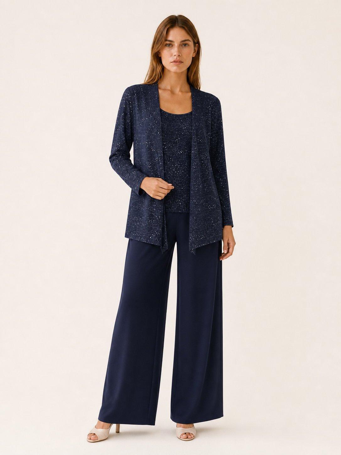 Caterina | Three Piece Trouser Suit with Lace Jacket
