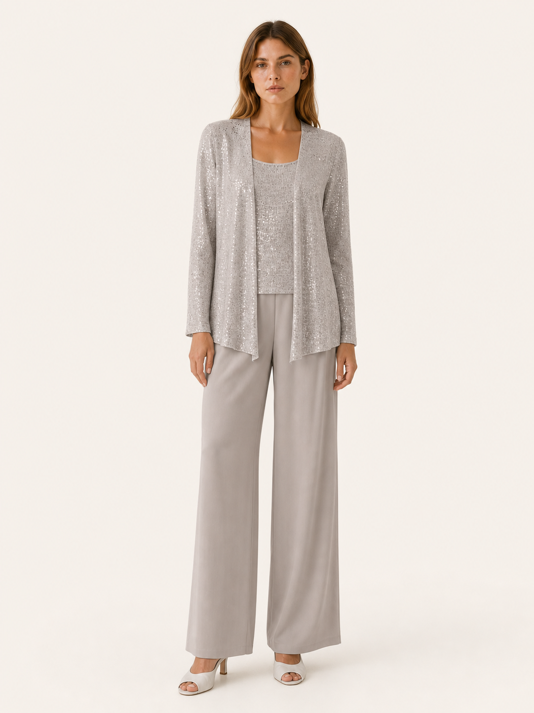 Caterina | Three Piece Trouser Suit with Lace Jacket