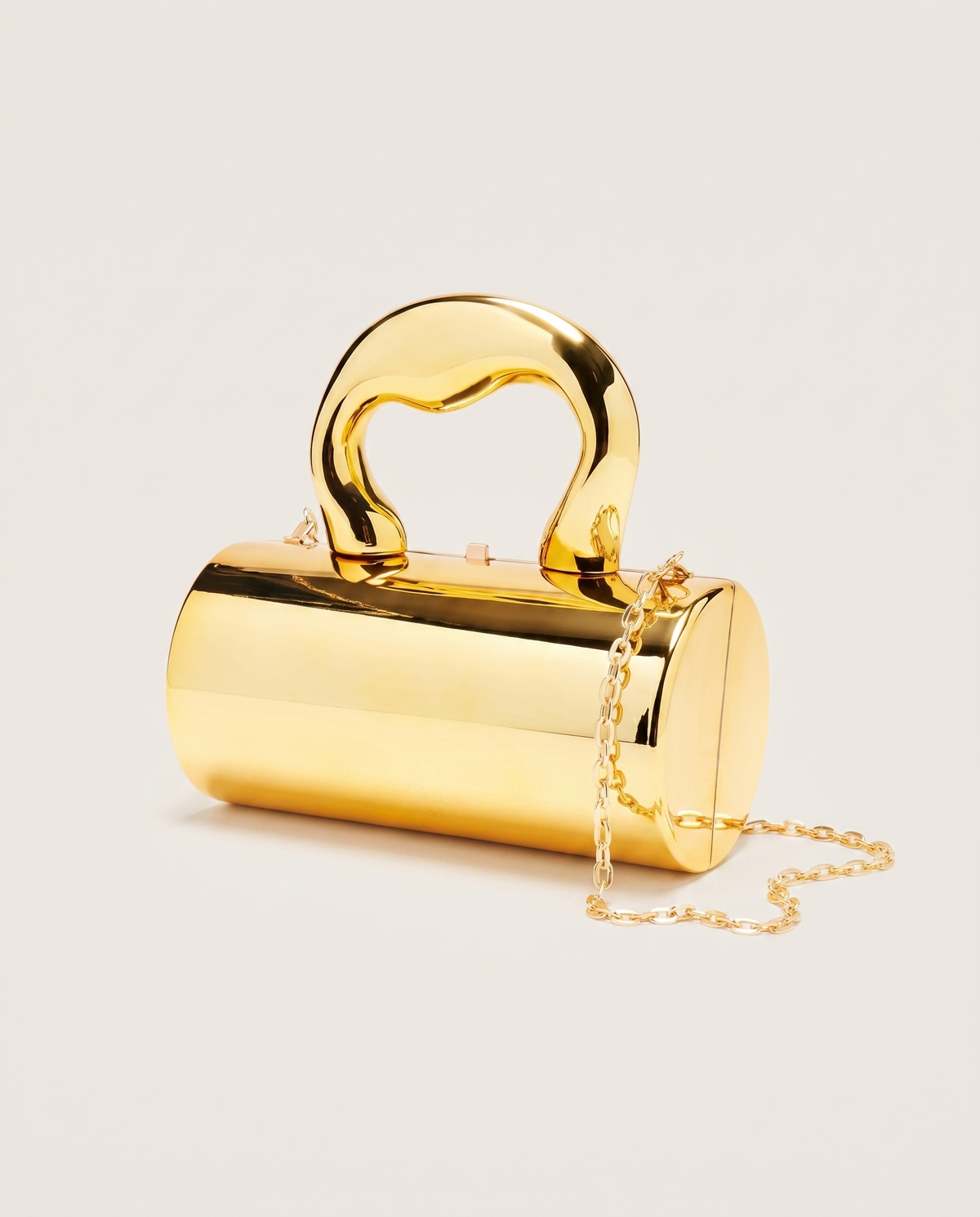 Catriona | Metallic Clutch Bag with Sculpted Handle