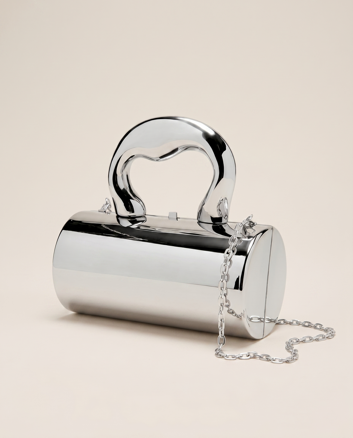 Catriona | Metallic Clutch Bag with Sculpted Handle
