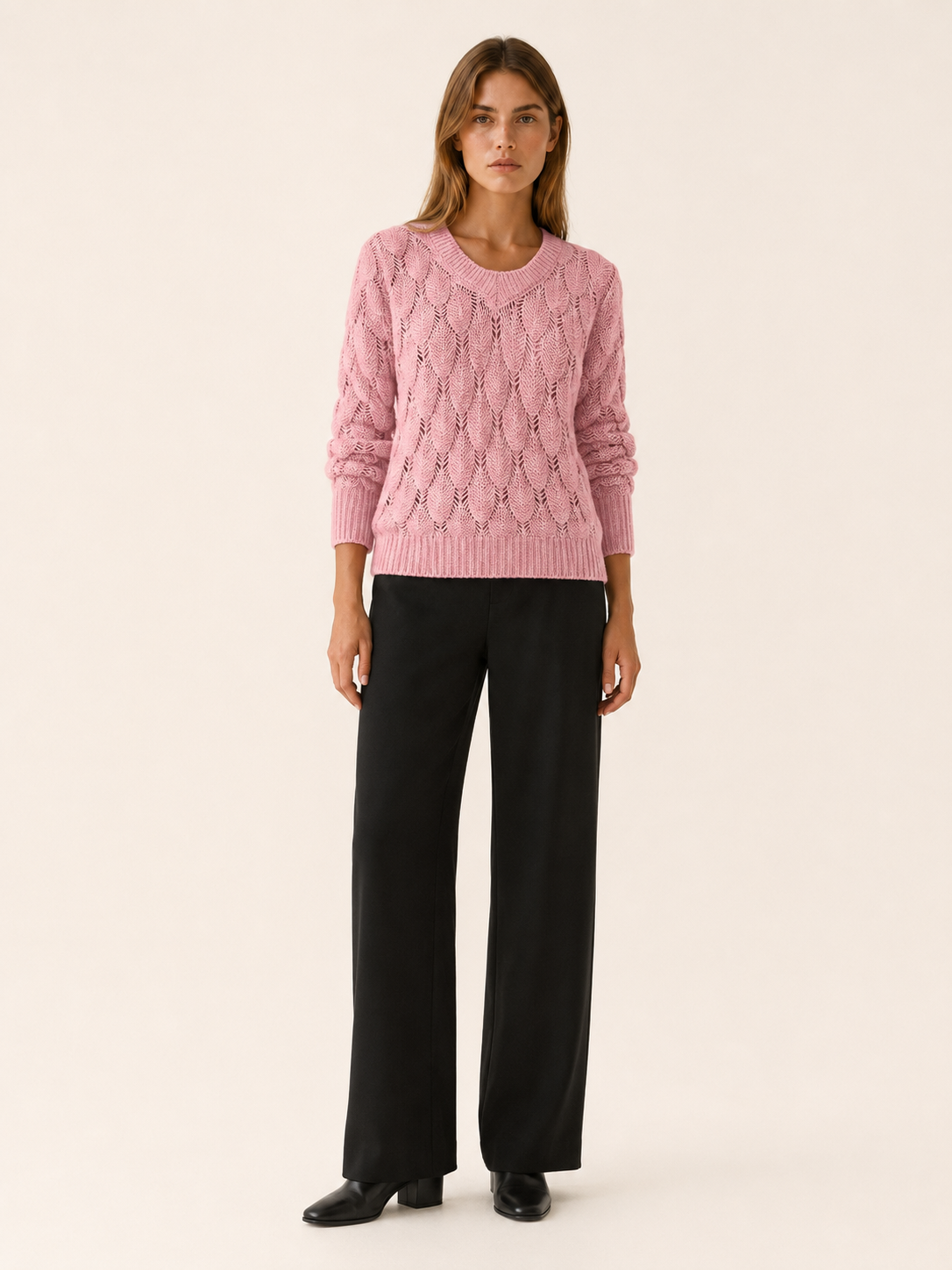 Catriona | V-Neck Sweater with Openwork Detail
