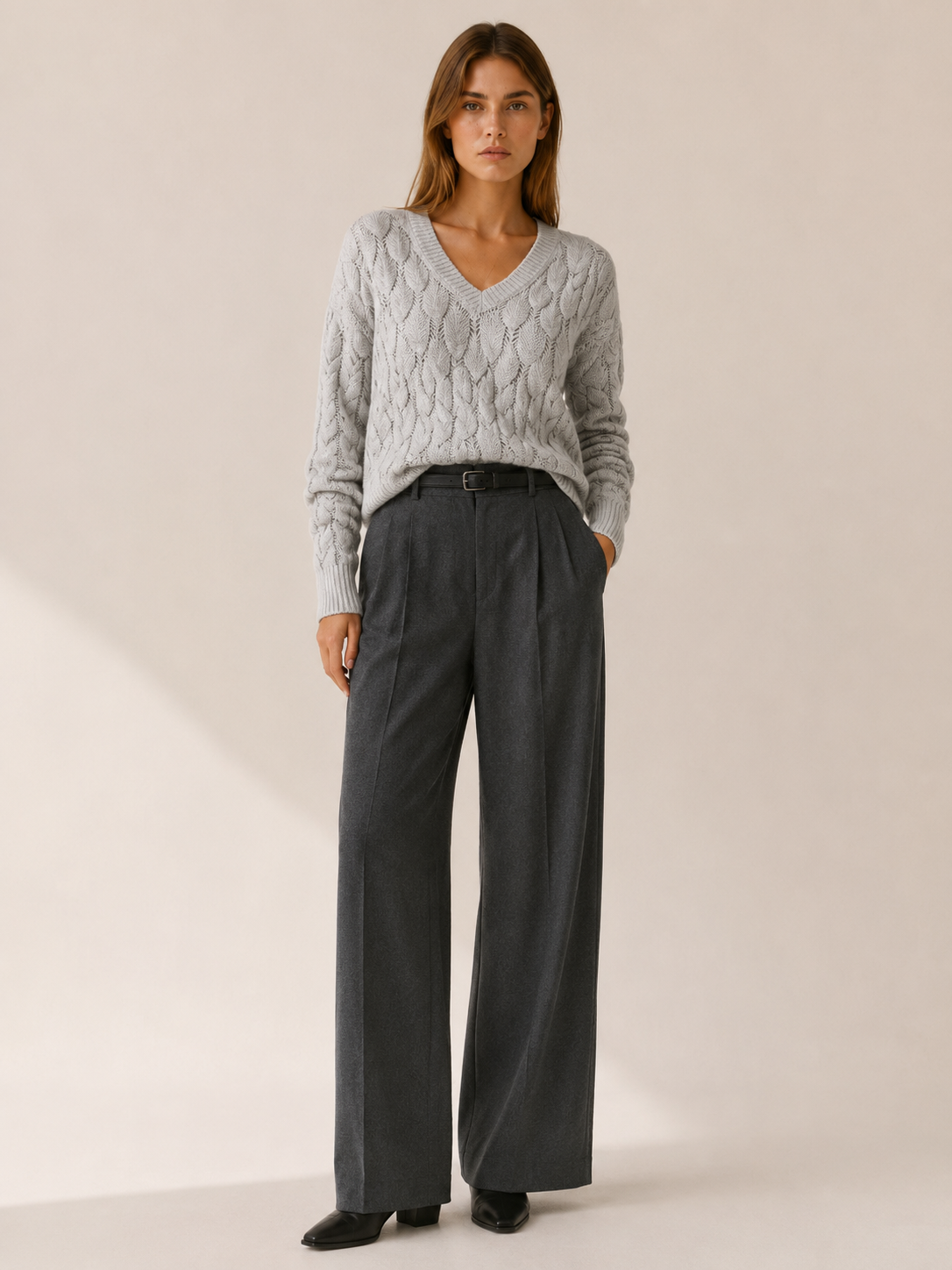 Catriona | V-Neck Sweater with Openwork Detail