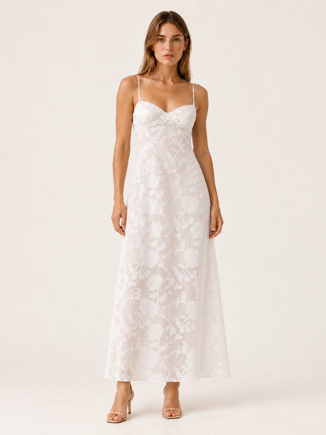 Celeste | Lace Maxi Dress with Strappy Detail