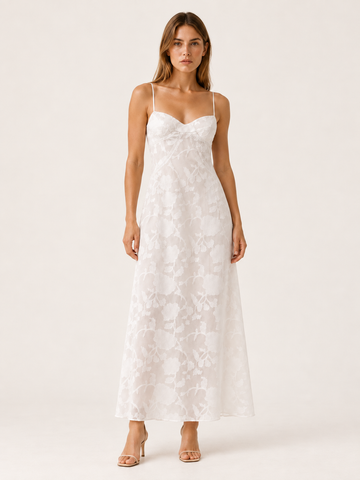 Celeste | Lace Maxi Dress with Strappy Detail