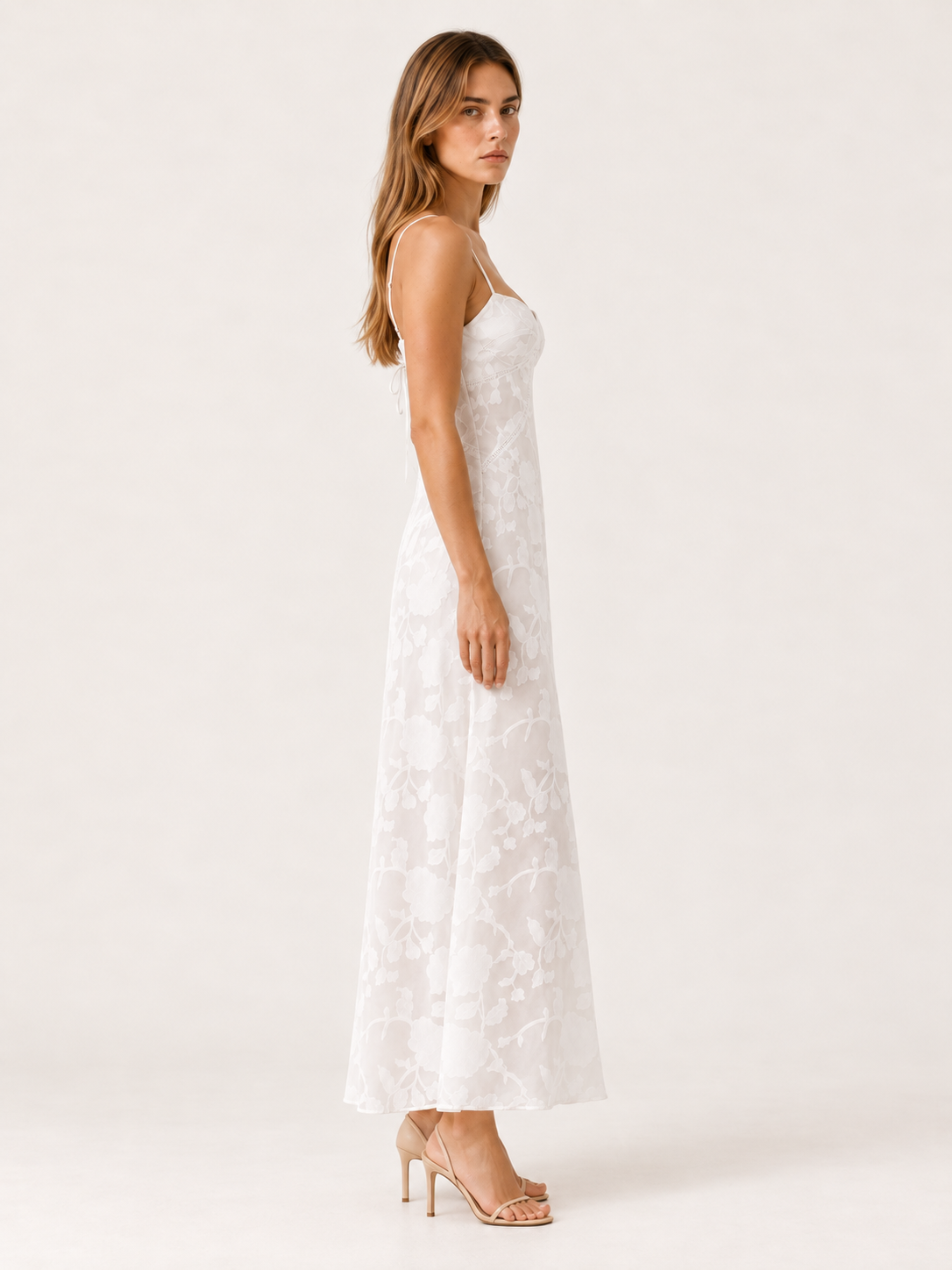Celeste | Lace Maxi Dress with Strappy Detail