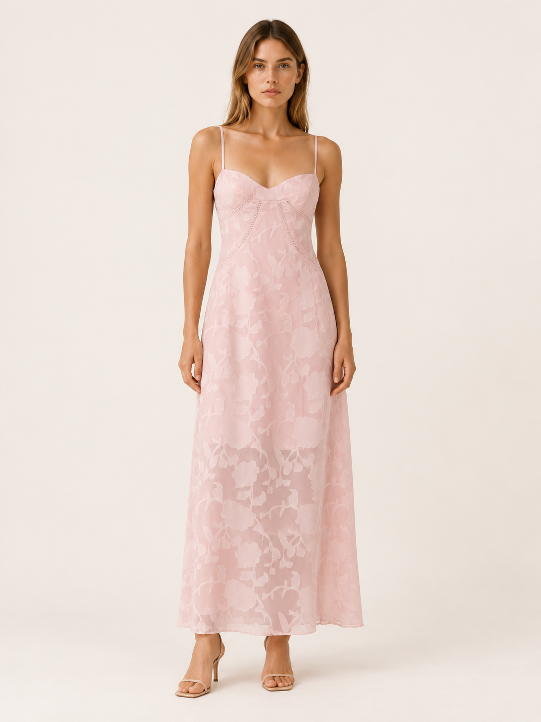 Celeste | Lace Maxi Dress with Strappy Detail