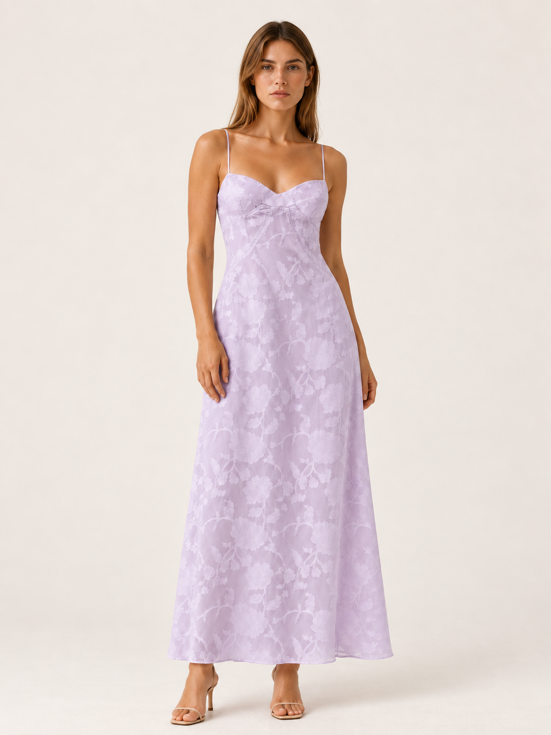 Celeste | Lace Maxi Dress with Strappy Detail