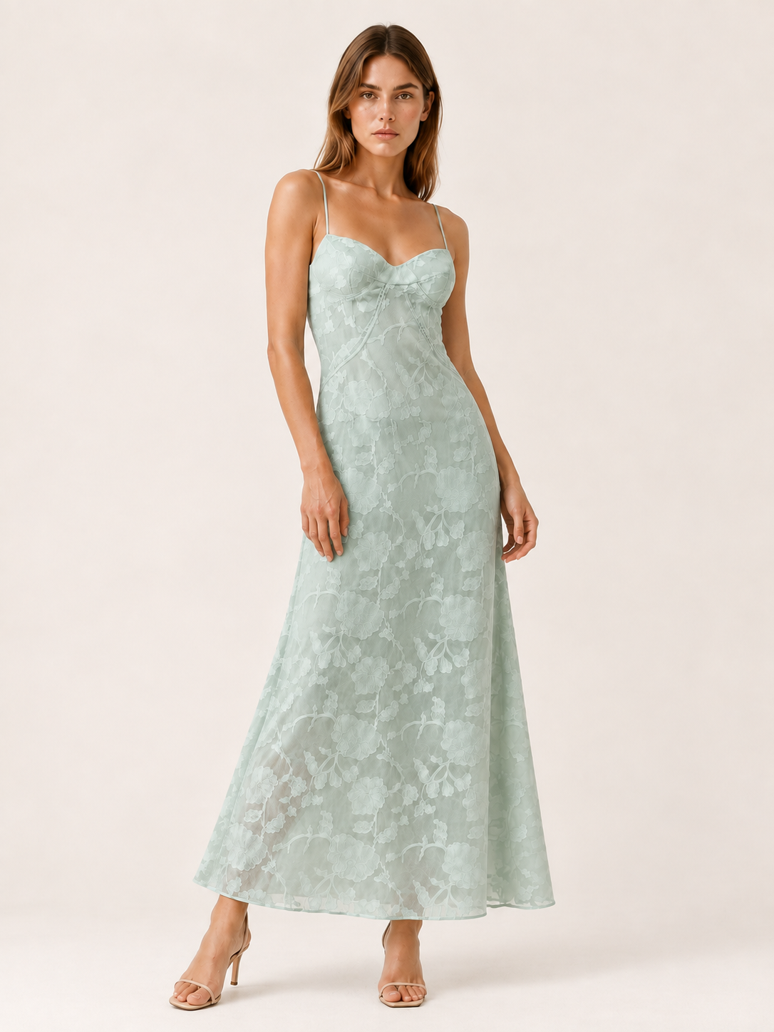 Celeste | Lace Maxi Dress with Strappy Detail