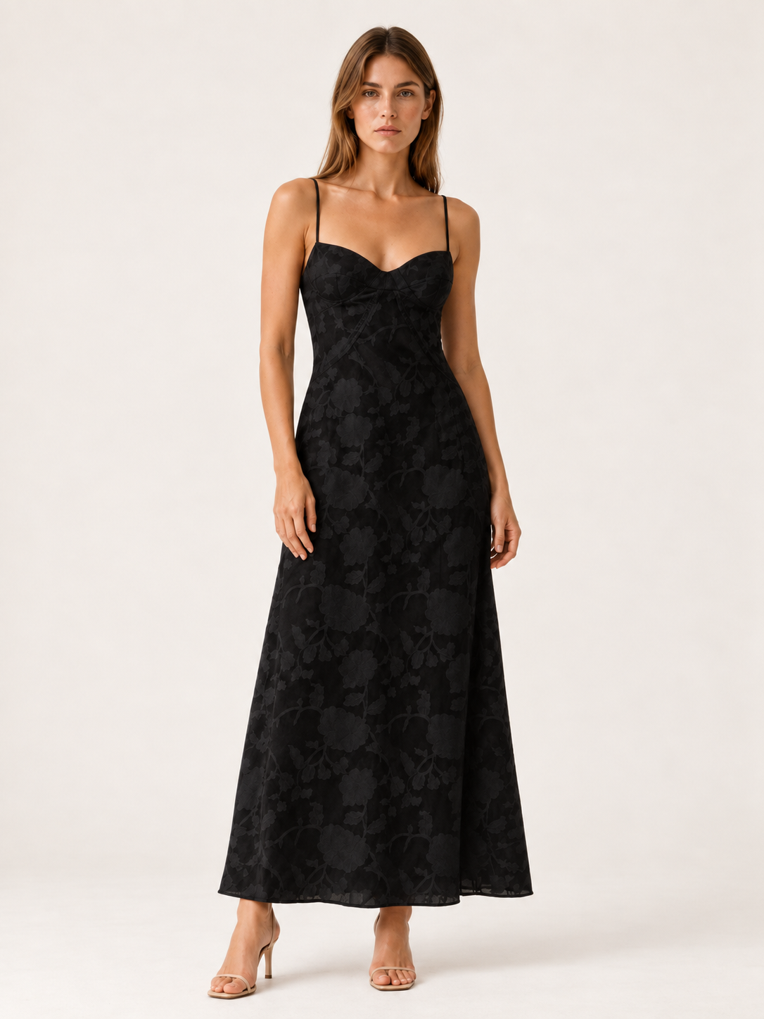 Celeste | Lace Maxi Dress with Strappy Detail