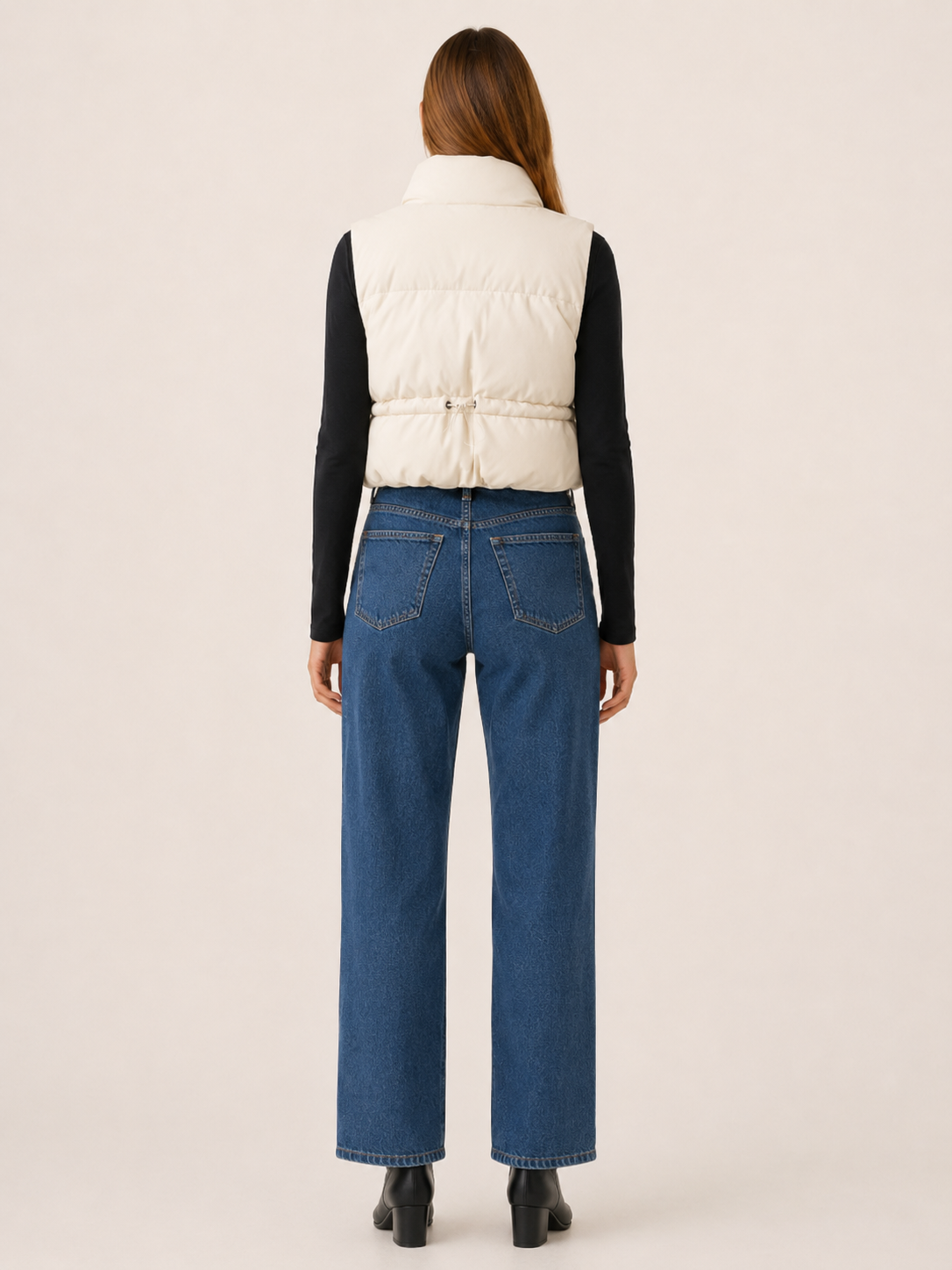 Charlotte | Women's Semi-Cropped Puffer Vest with High Stand Collar