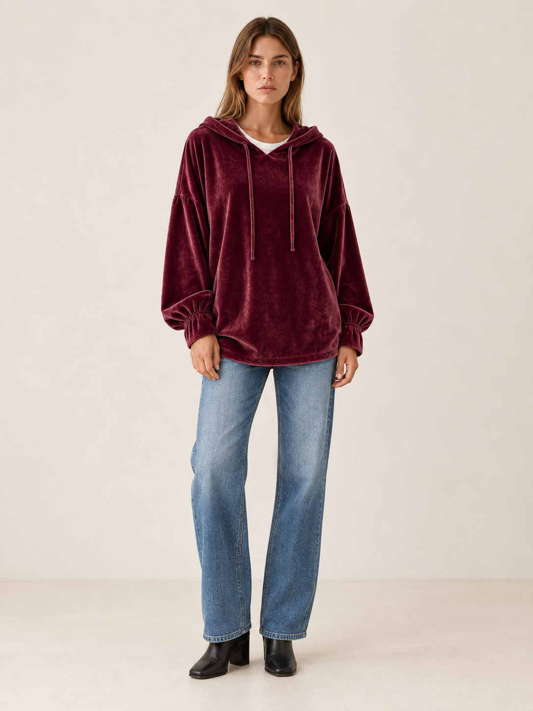 Charmain | Women's Relaxed Velvet Hoodie