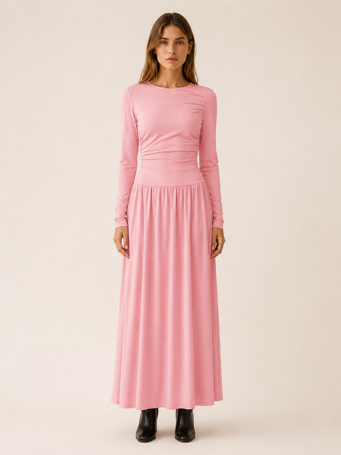 Clarimond | Women's Maxi Dress with Ruched Bodice and Pockets