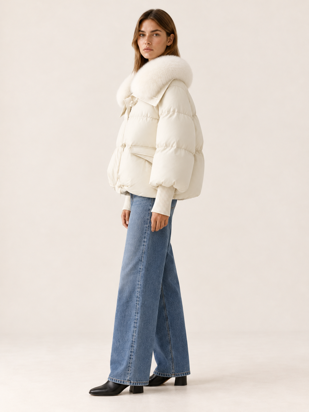Clarissa | Women's Oversized Faux Fur Collar Puffer Jacket Winter