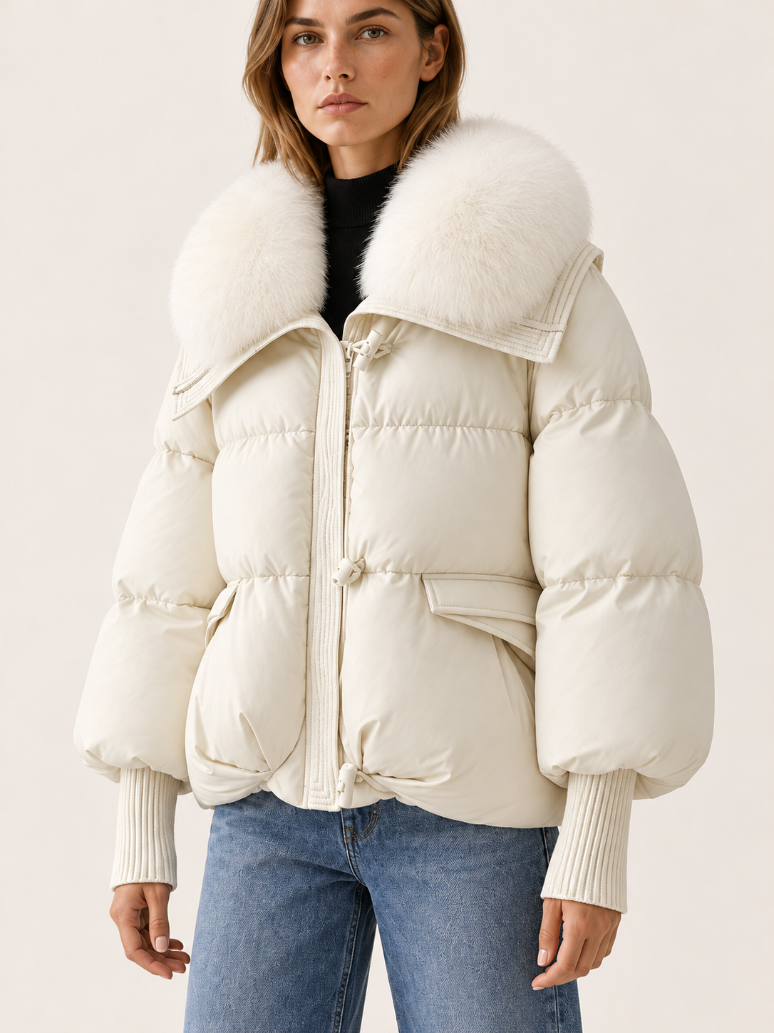 Clarissa | Women's Oversized Faux Fur Collar Puffer Jacket Winter