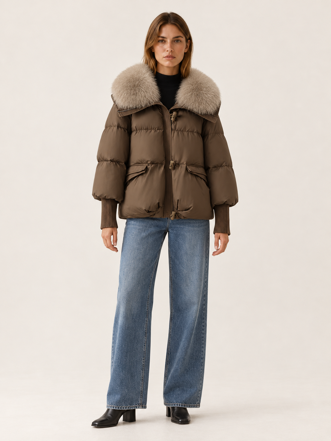 Clarissa | Women's Oversized Faux Fur Collar Puffer Jacket Winter