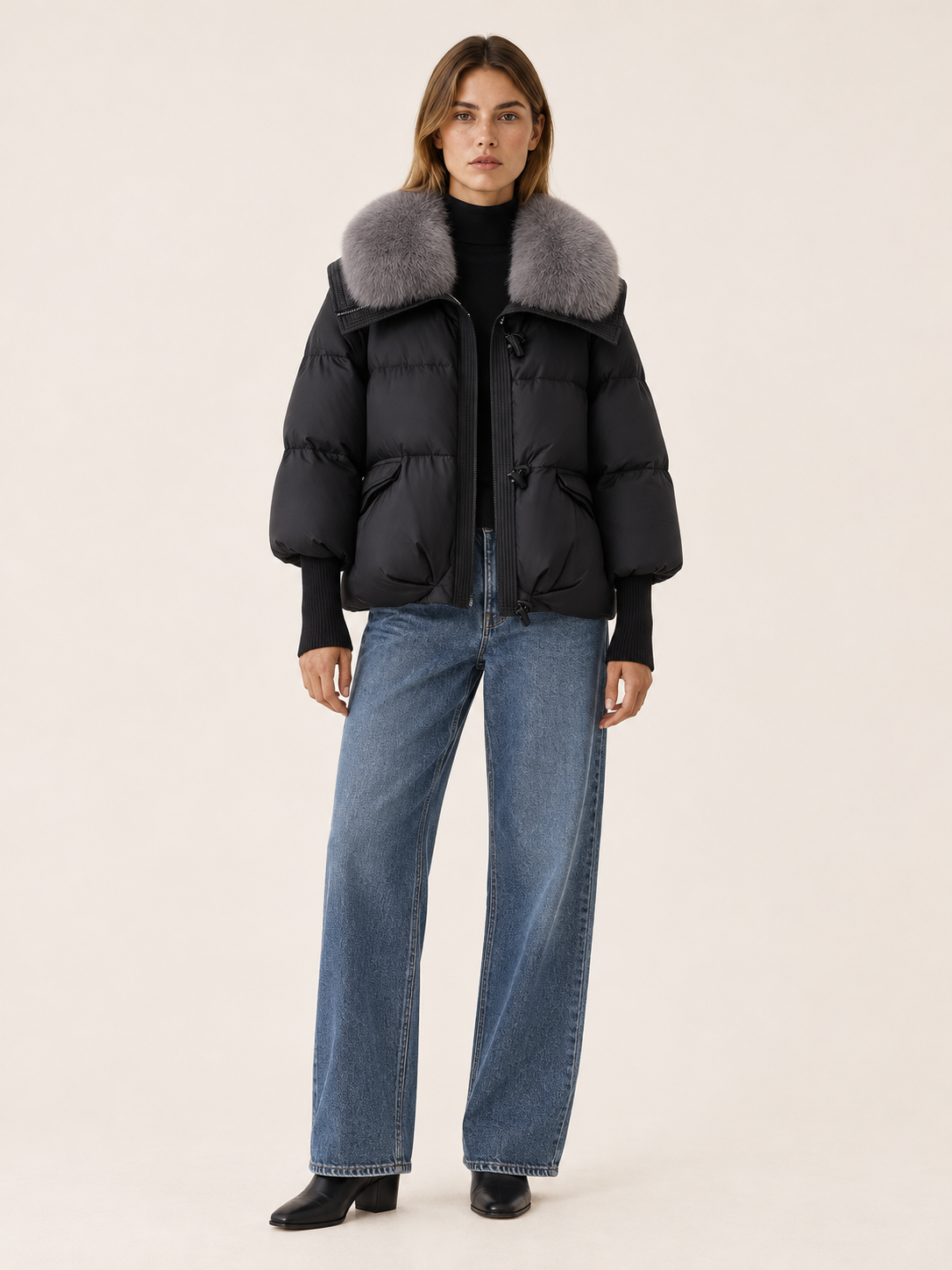 Clarissa | Women's Oversized Faux Fur Collar Puffer Jacket Winter