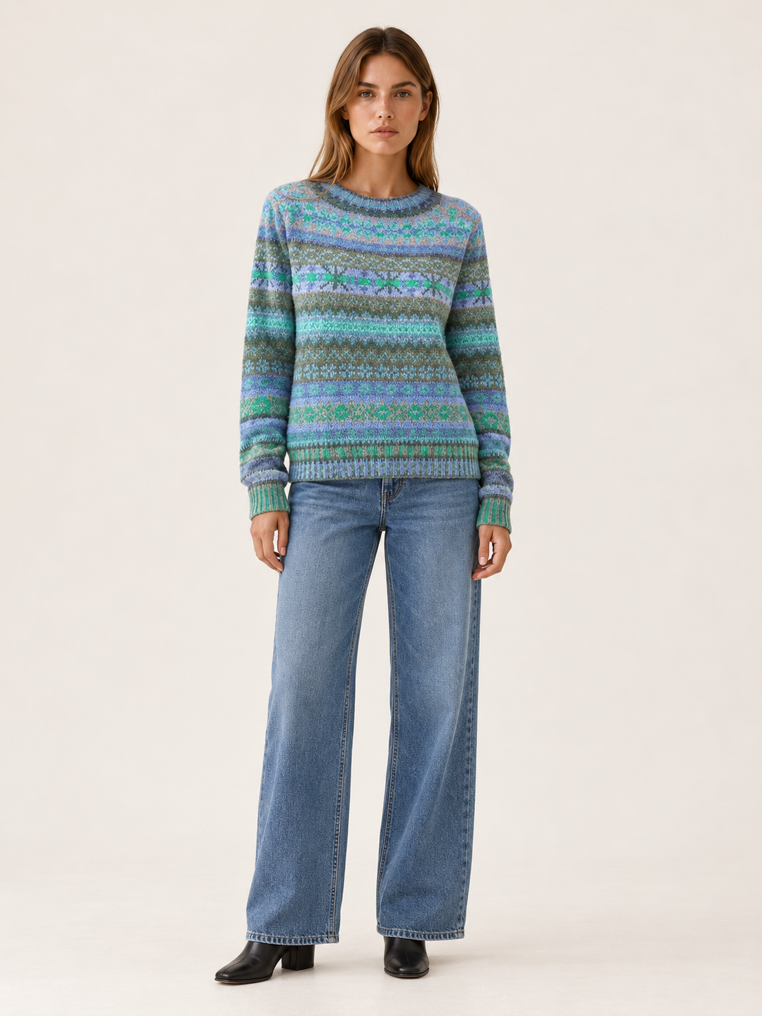 Clementane | Women's Fair Isle Knit Sweater Fall