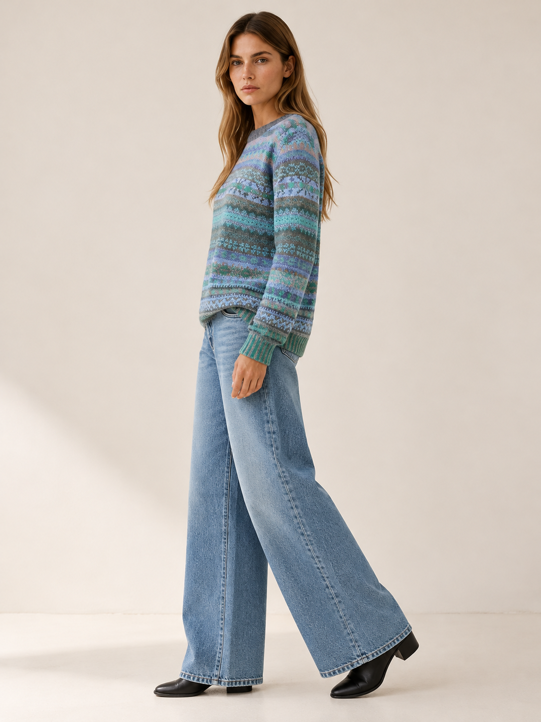 Clementane | Women's Fair Isle Knit Sweater Fall
