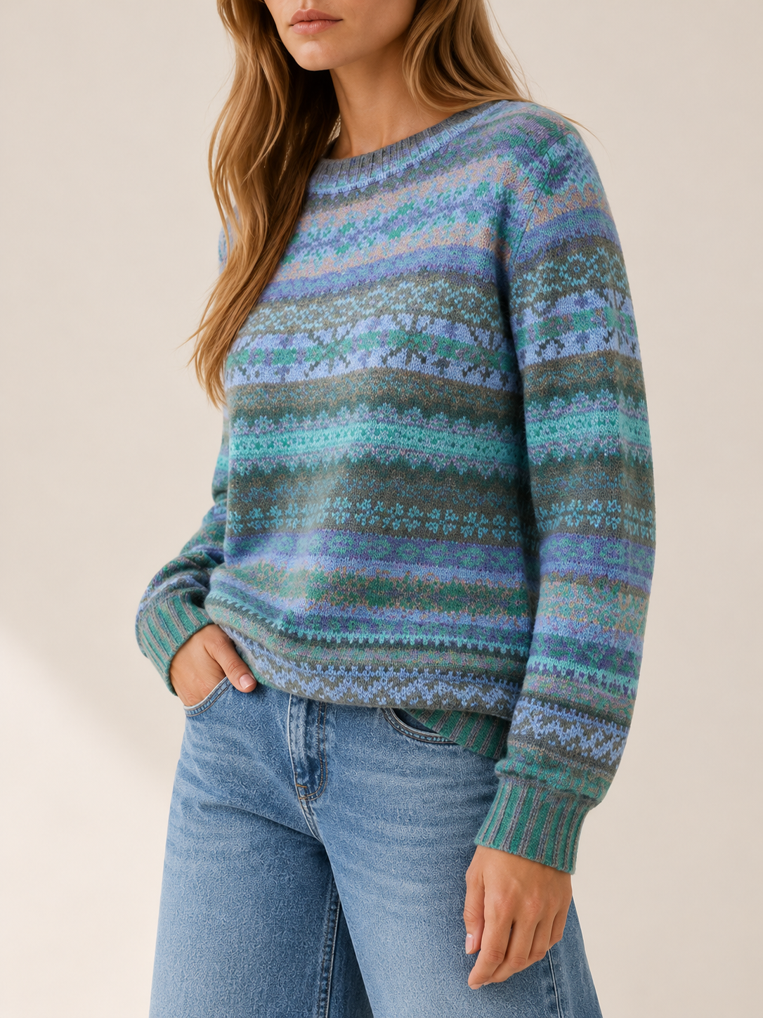 Clementane | Women's Fair Isle Knit Sweater Fall