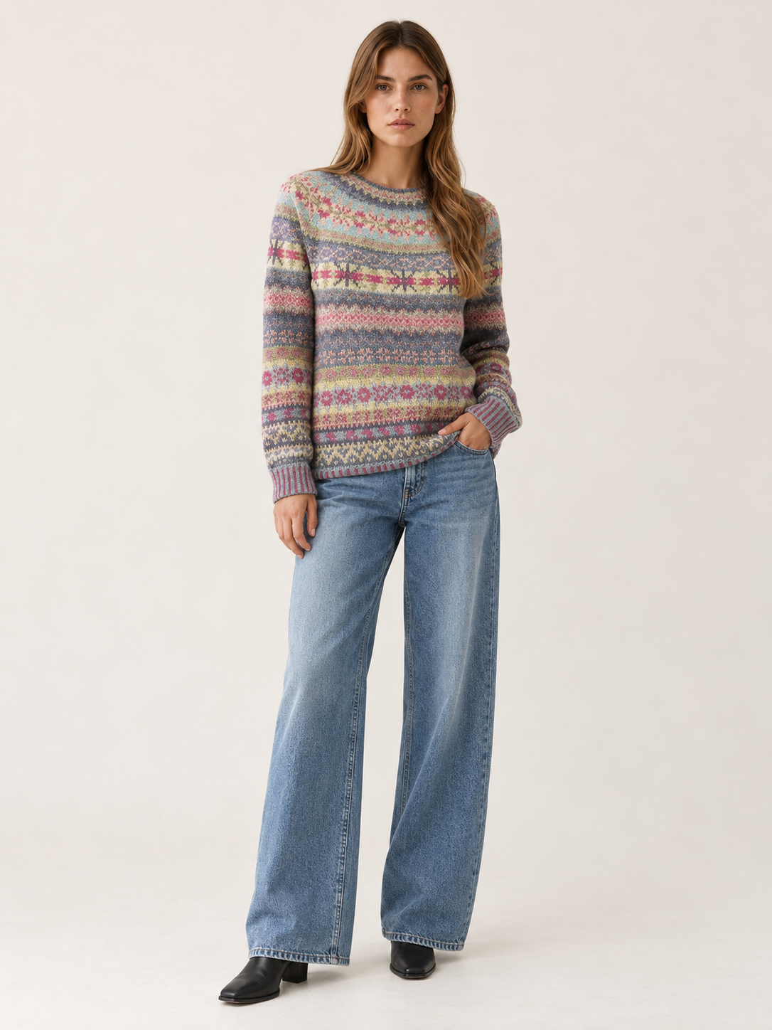Clementane | Women's Fair Isle Knit Sweater Fall
