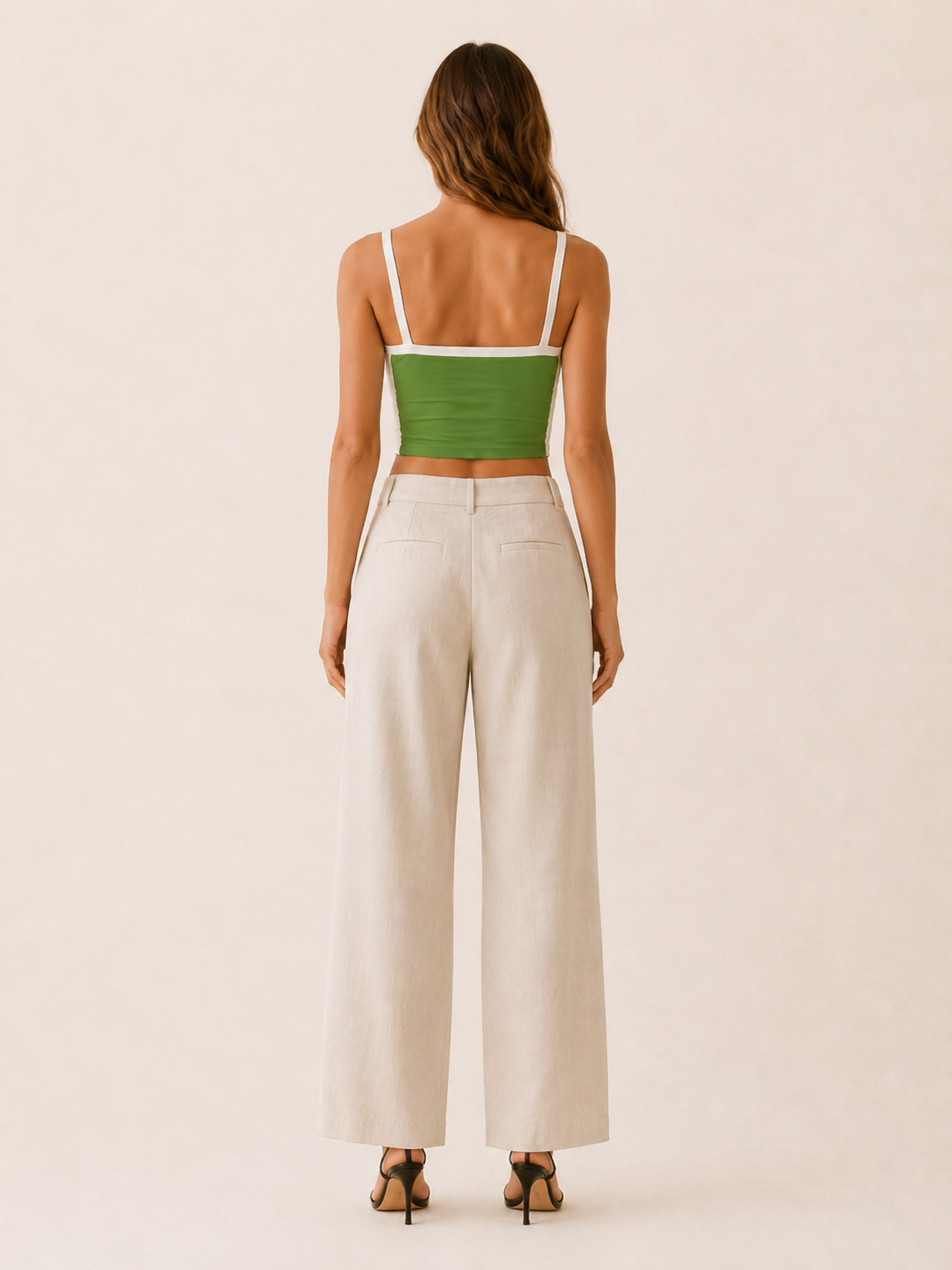 Clover | Vintage Crop Cami Top with Contrast Stripe Y2K Top