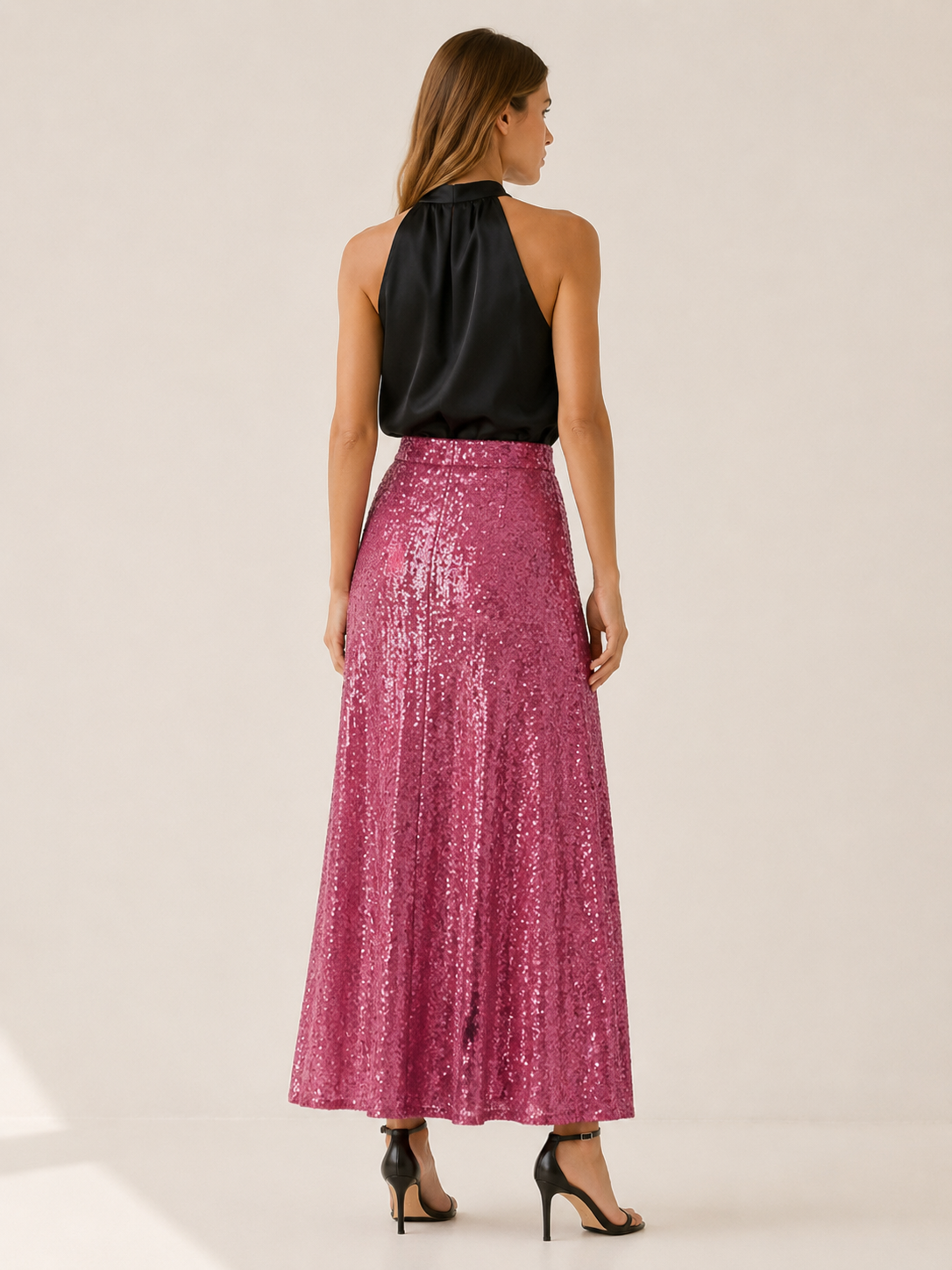 Cora | Sequin Maxi Skirt with Elastic Waist