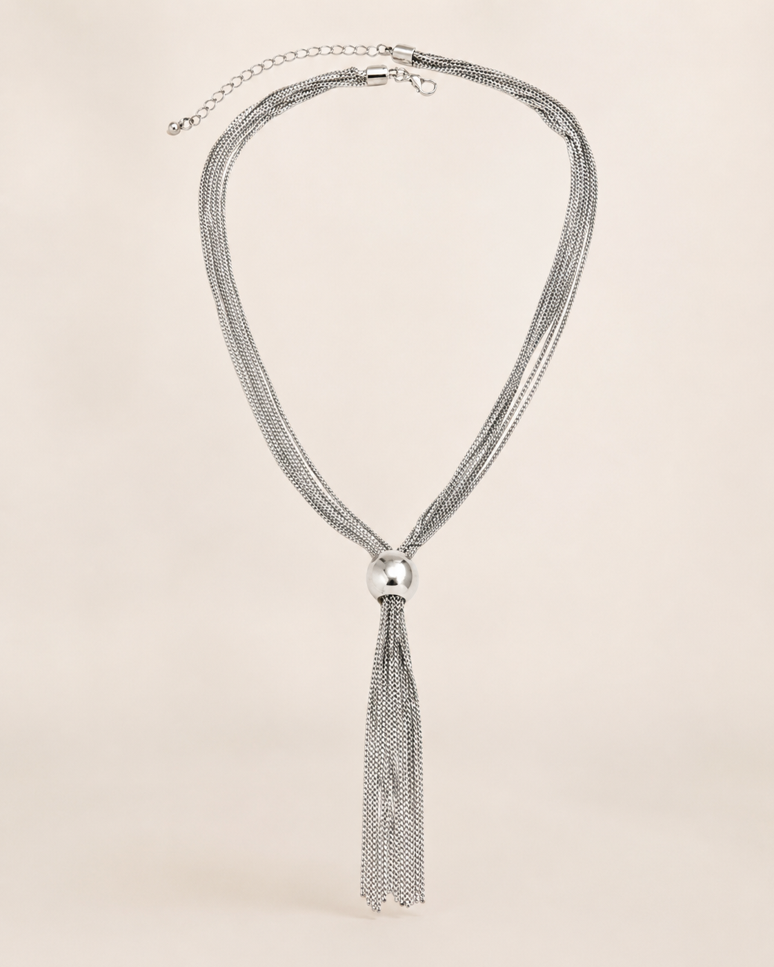 Coralie | Gold Tassel Necklace with Mesh Chain