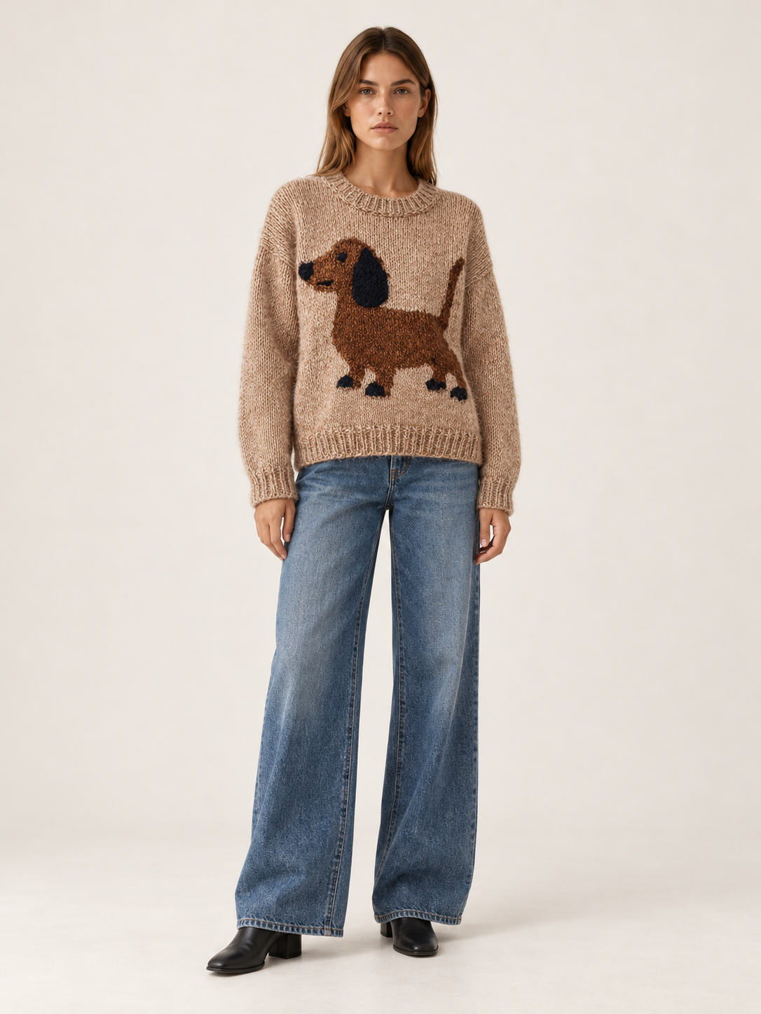 Cordelea | Women's Dachshund Knit Sweater Winter