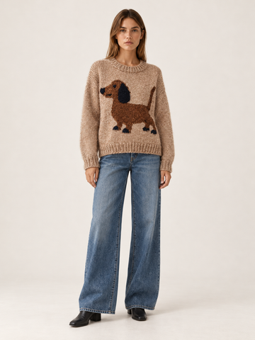 Cordelea | Women's Dachshund Knit Sweater Winter