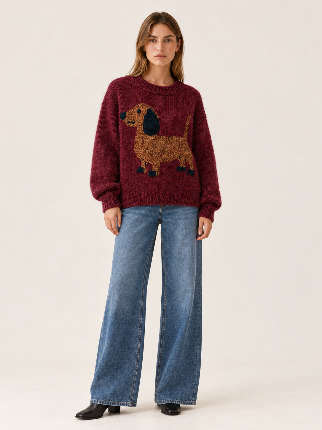 Cordelea | Women's Dachshund Knit Sweater Winter
